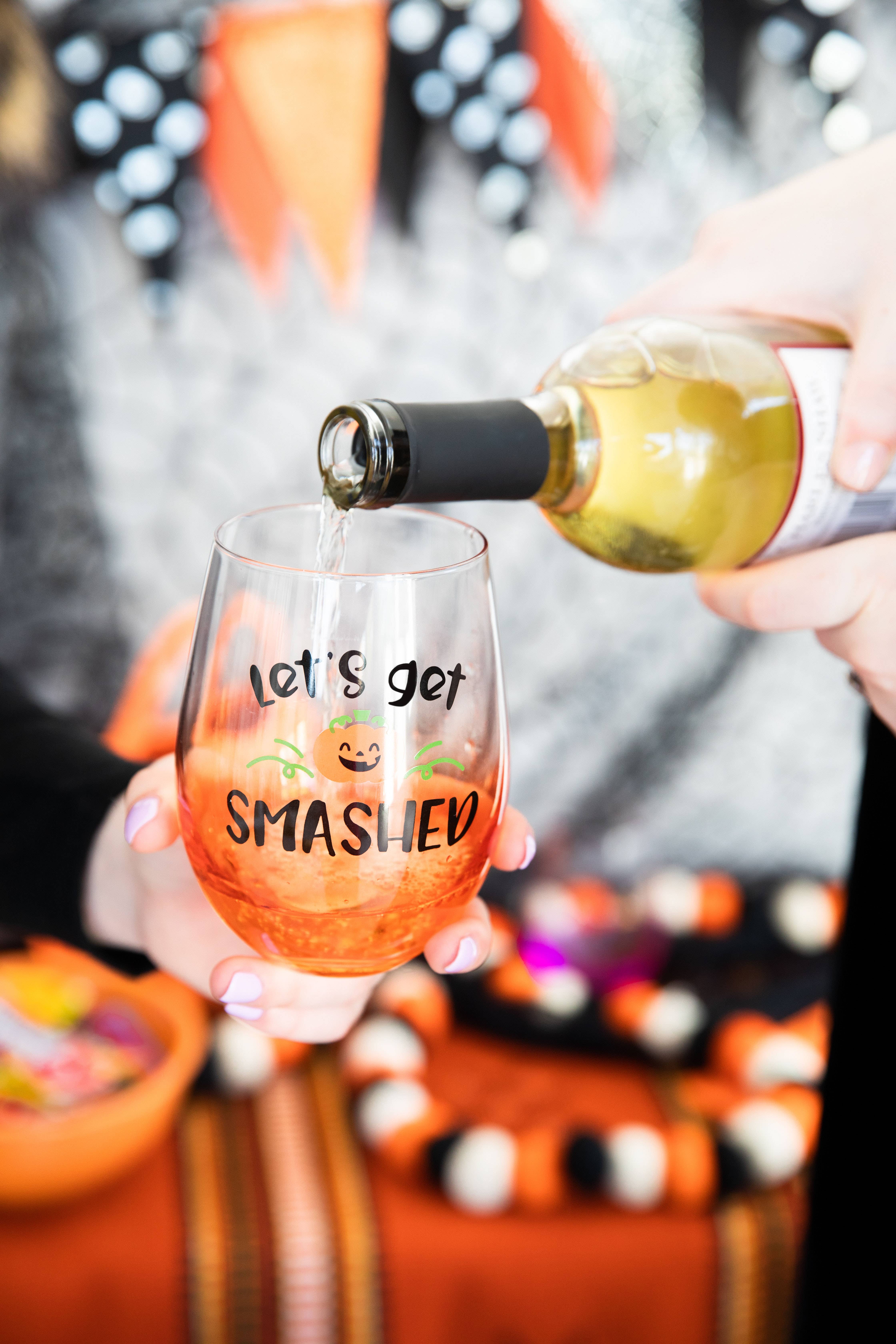 Pearhead - Wholesale Wine Glass - Let’s Get Smashed Halloween Stemless Wine Glass1