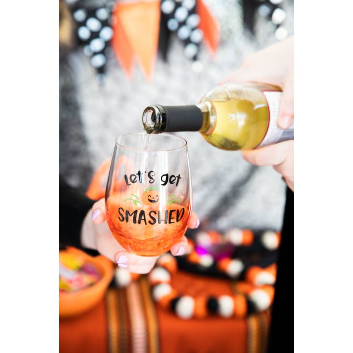 Pearhead - Wholesale Wine Glass - Let’s Get Smashed Halloween Stemless Wine Glass1