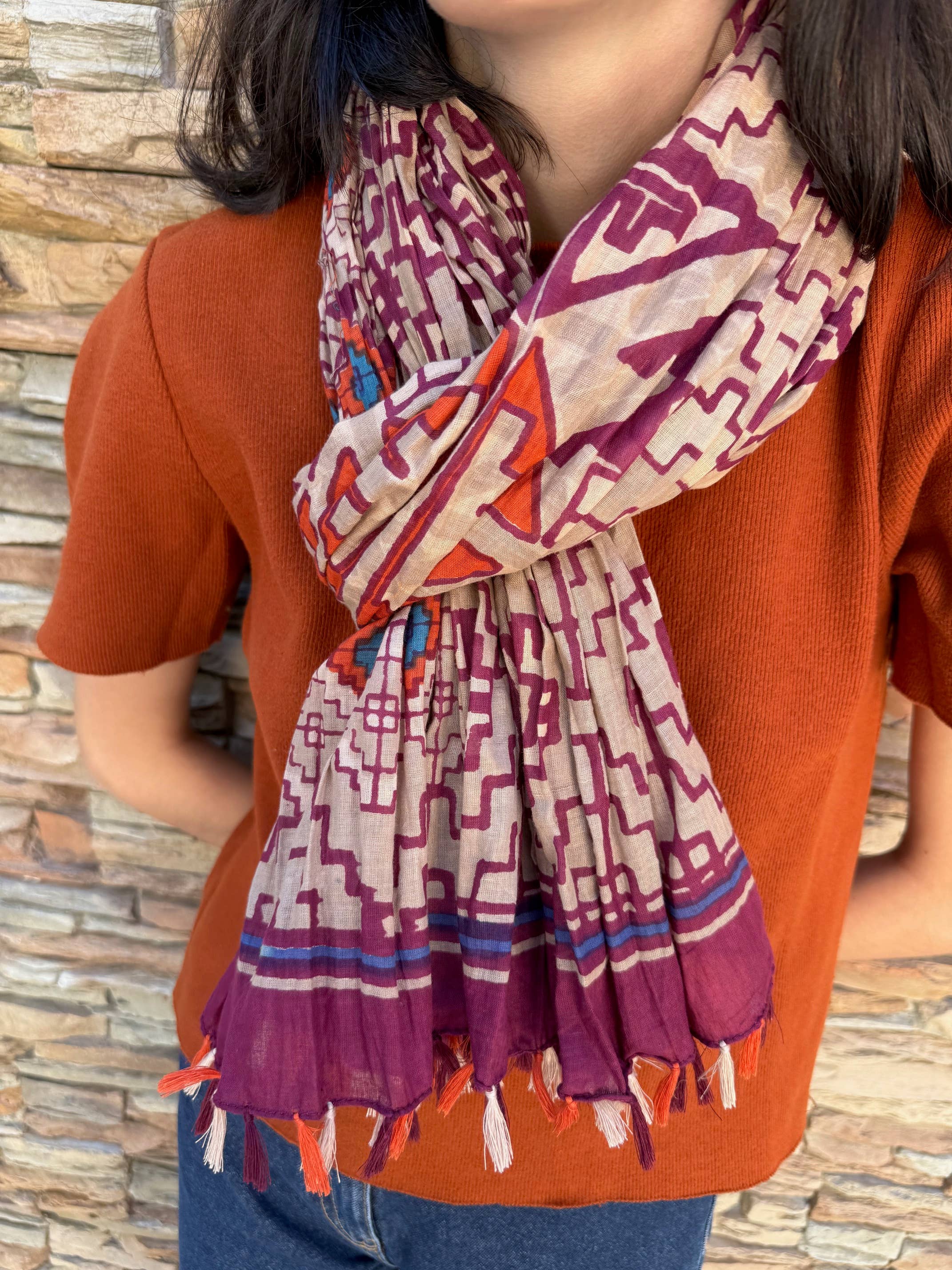 Maison Unik Accessoires - Wholesale Scarf - Unisex - Indian cotton scarf - unisex