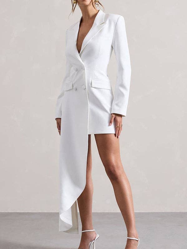 Sheer Trend - Wholesale Blazer - Women's - Asym Pocket Notch Collar Blazer