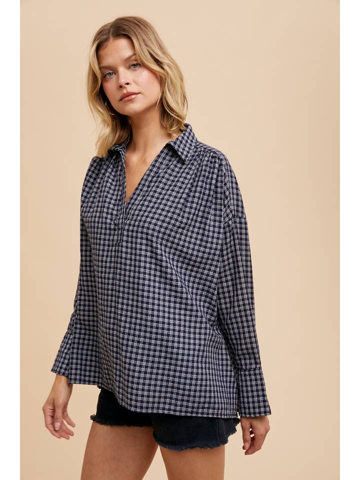In Loom - Wholesale Shirt - Women's - V NECK COLLARED SHIRT