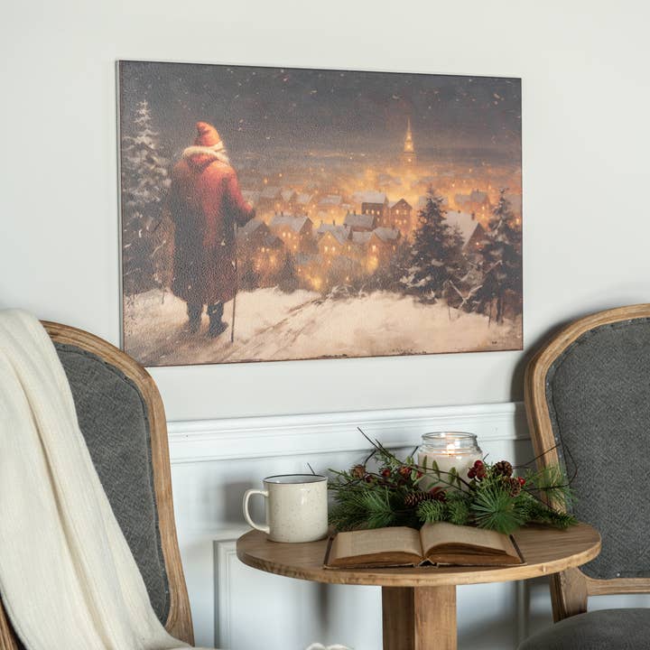 28" x 18" OVERLOOKING SANTA PRINT for wholesale by Ragon House