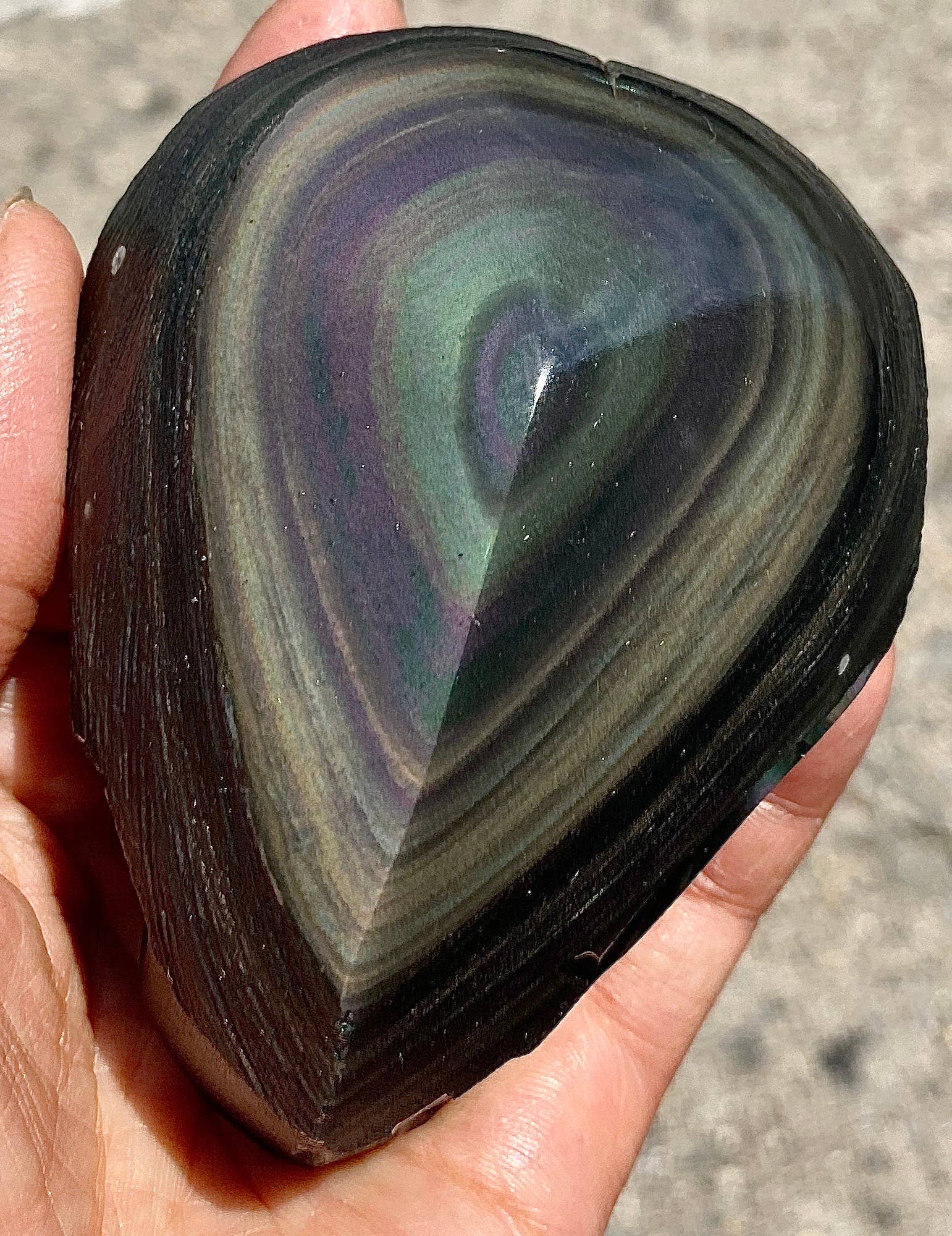 KayleeNYC - Wholesale Spiritual Stone/Crystal -  2 Lbs Natural Rainbow Obsidian Half Polish freeform4