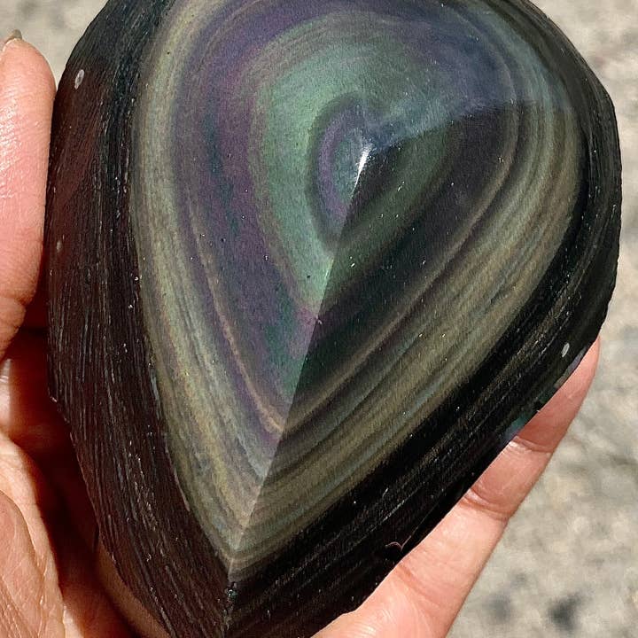 KayleeNYC - Wholesale Spiritual Stone/Crystal - 2 Lbs Natural Rainbow Obsidian Half Polish freeform4