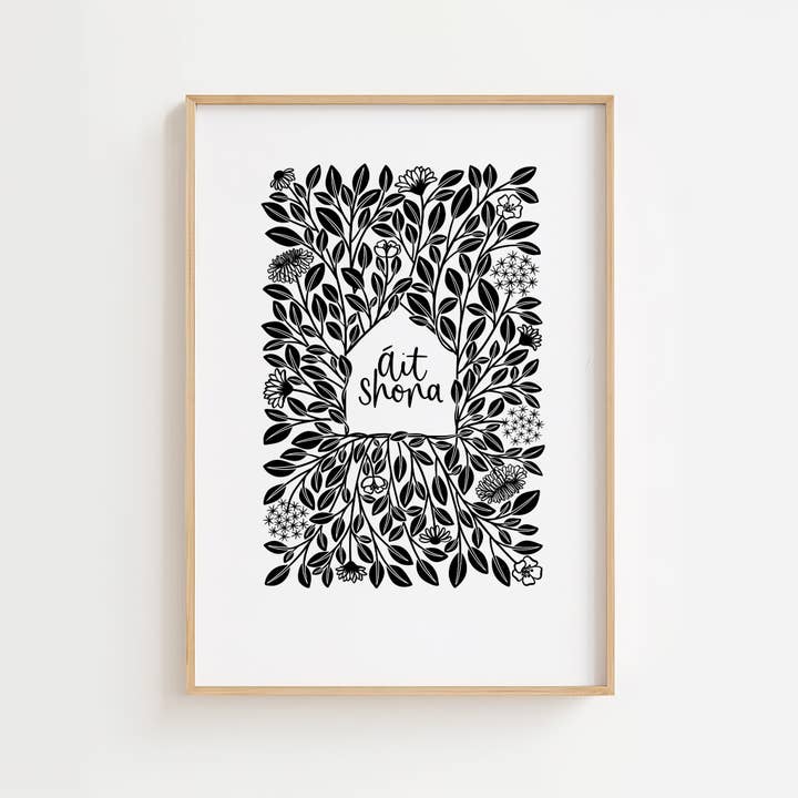 Kunstdruk | Iers | Gelukkige plek | Thuis | A4 | zeefdruk voor wholesale door Once upon a Dandelion