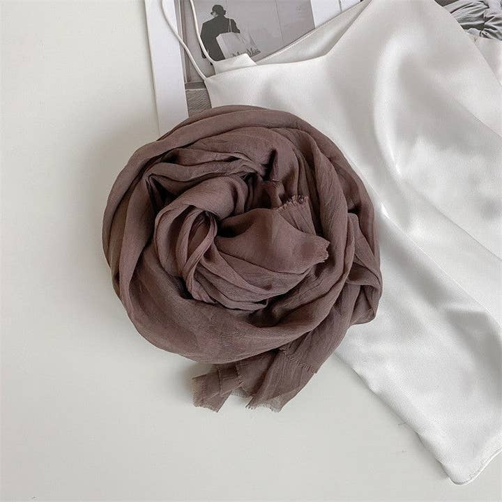 Mirazshoes WholeSale - Wholesale Scarf - Women's - Simple Thin Solid Color Long Scarf2