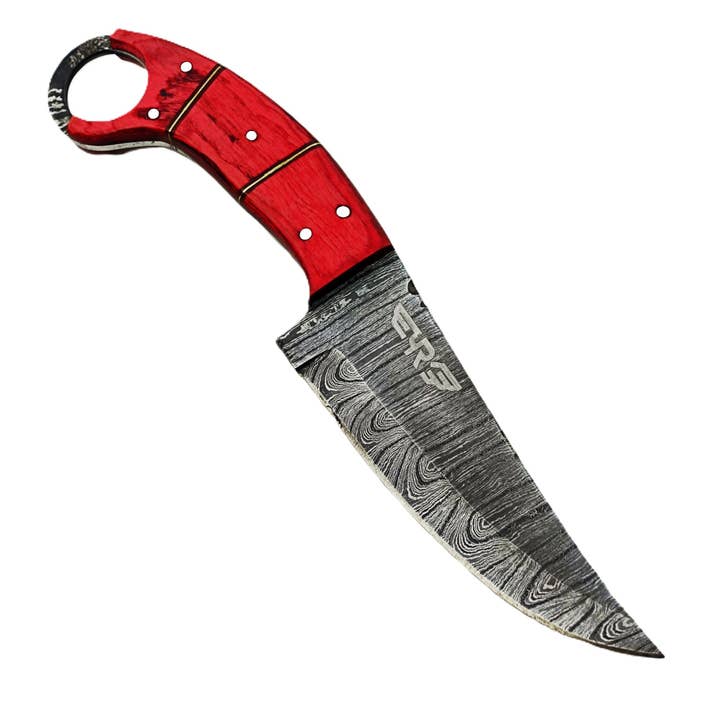 Ruddock Bros. LLC - Wholesale Pocket Knife/Holder - The Cardinal - Ring Handle Utility Knife - Damascus Steel1