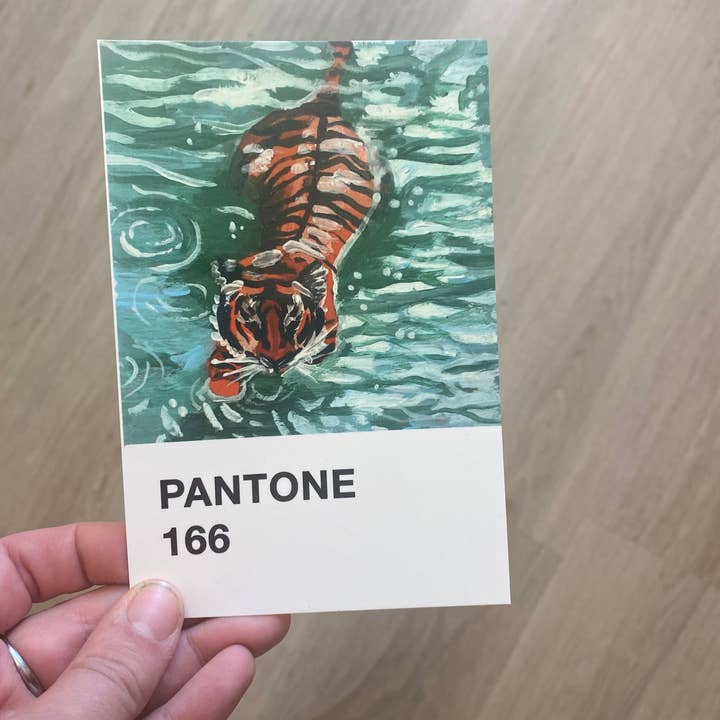 The Abstract By Sasha - Venta al por mayor Ilustración - Pantone 166- Tigre en el agua2