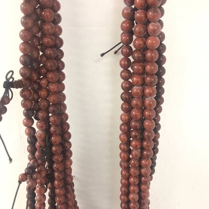 The Bead Bazaar - Wholesale Beads - 32" Red Sandalwood Mala Beads, Wholesale Wood Mens Beads, Bead Jewelry Supplier, Wood Beads, Wooden Beading, Neutral Beads For Jewelry Making6