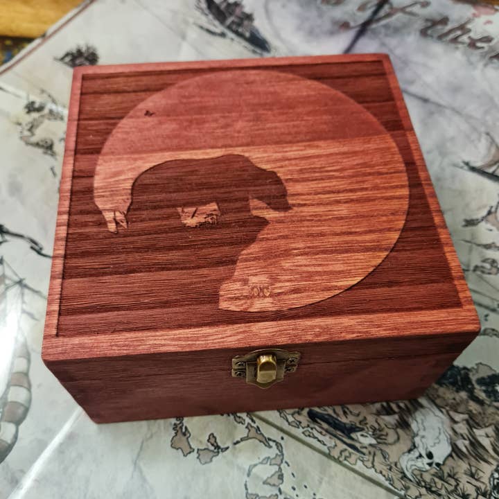 Bear Silhouette Trinket or Dice Box - Felted for wholesale by Critit