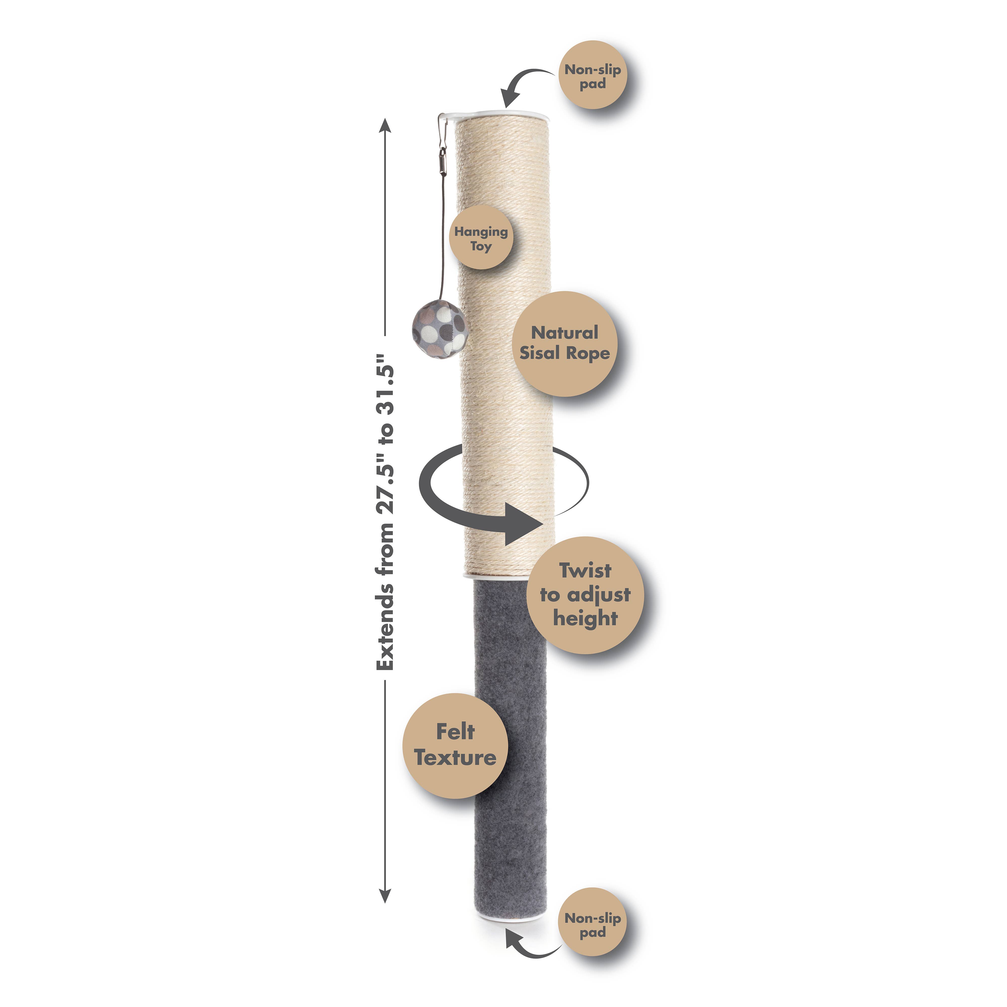 Primetime Petz - Wholesale Pet Scratcher - Cat - Scratch Pole - Adjustable Under-table Cat Scratcher7