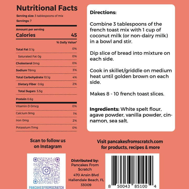 Pancakes From Scratch - Wholesale Pancake Mix - Pancakes From Scratch Vegan French Toast Mix3