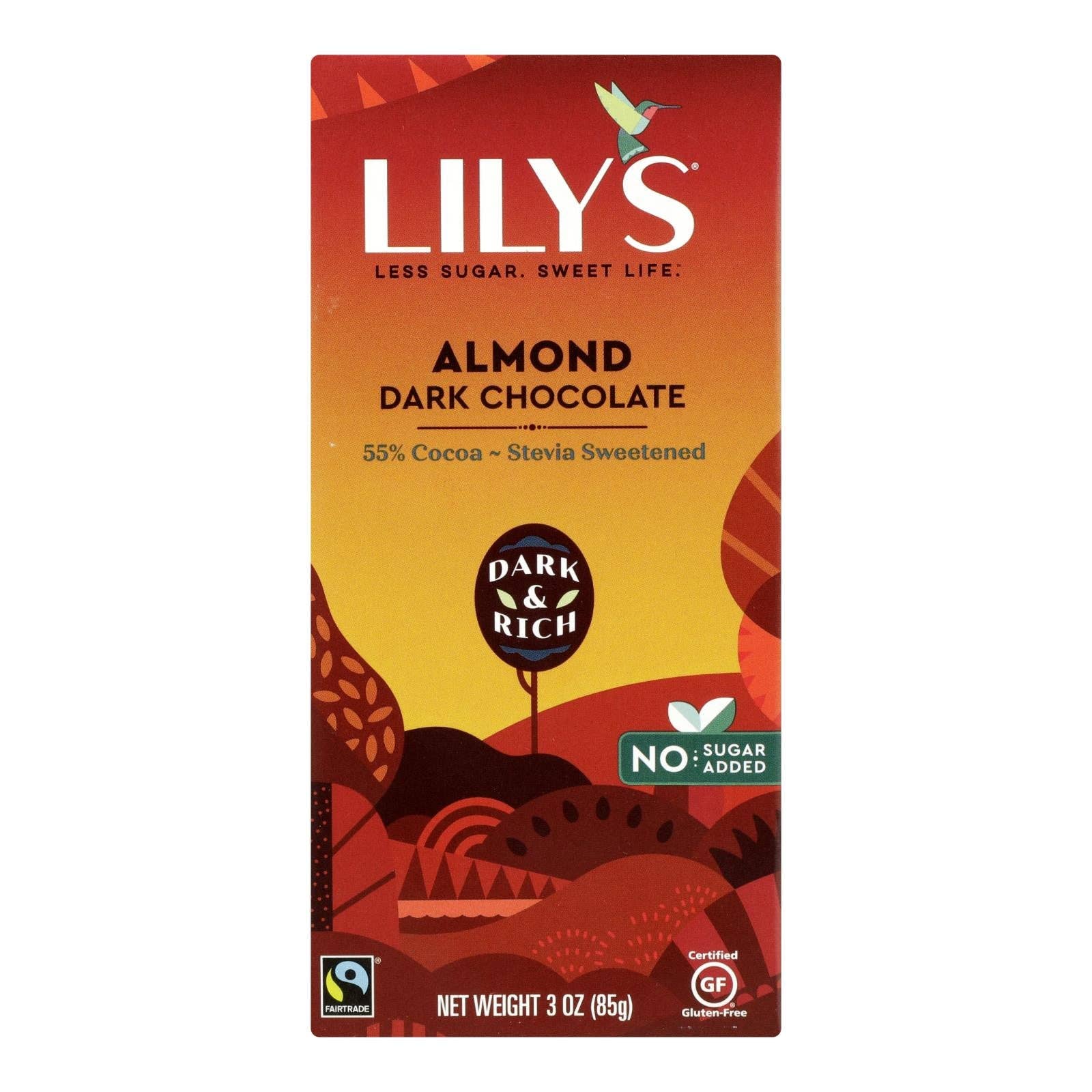 Everyday Supply Co - Wholesale Chocolate Bar - Lily's Dark Chocolate Almond Bars, 55% Cocoa, 3oz, Case of 120