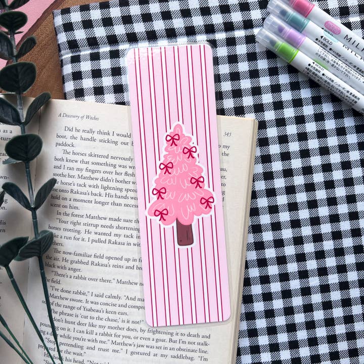 Cozy Reads Shop - Wholesale Bookmark - Pretty in Pink Holiday Bookmark