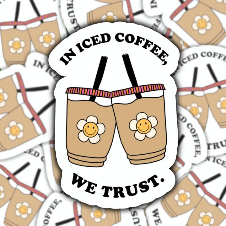 Adesivo impermeabile In Iced Coffee We Trust per la vendita all'ingrosso da parte di Studio Fifty One