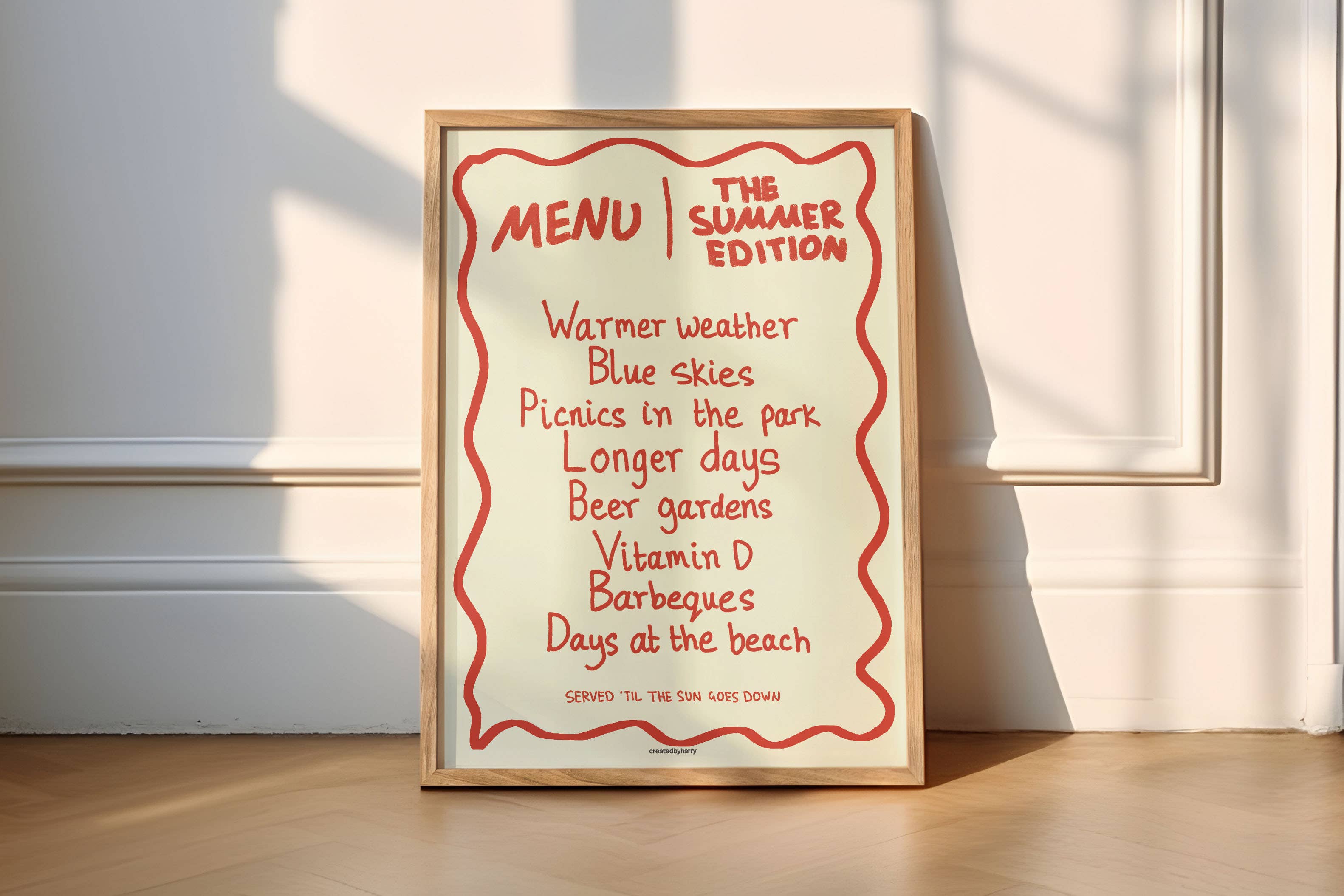 Createdbyharry - Wholesale Art Print - The Summer Menu Print8
