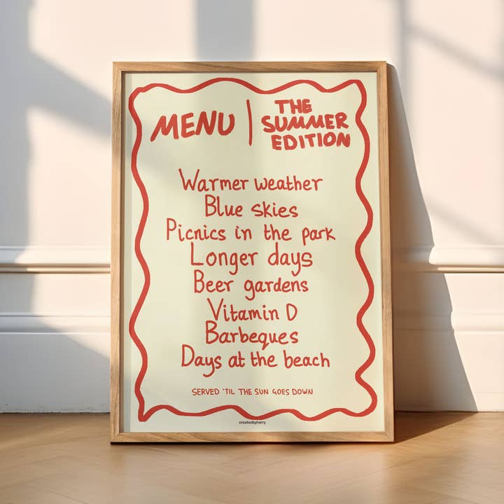 Createdbyharry - Wholesale Art Print - The Summer Menu Print8
