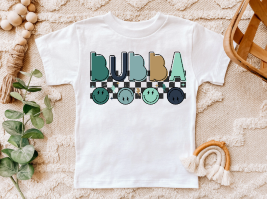 AvaryMaeInspirations - Wholesale Screen Printed T-Shirt - Kids - Sissy and Bubba Kids 90's Retro Grunge Smiley Face Tee Shirt1