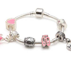 Braccialetto con charm placcato in argento, motivo principessa «Love To Dace» per la vendita all'ingrosso da parte di Liberty Charms