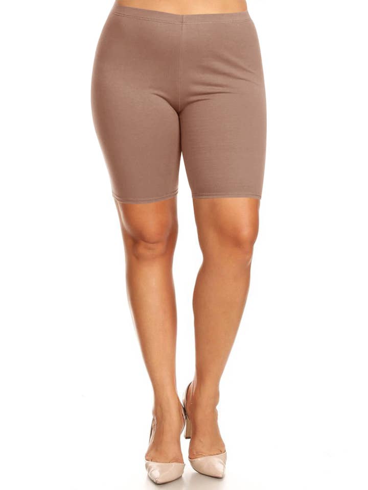 MOA COLLECTION - Wholesale Athletic Shorts - Women's - Women's Plus Size Casual Solid Biker Shorts (Open Pack)15