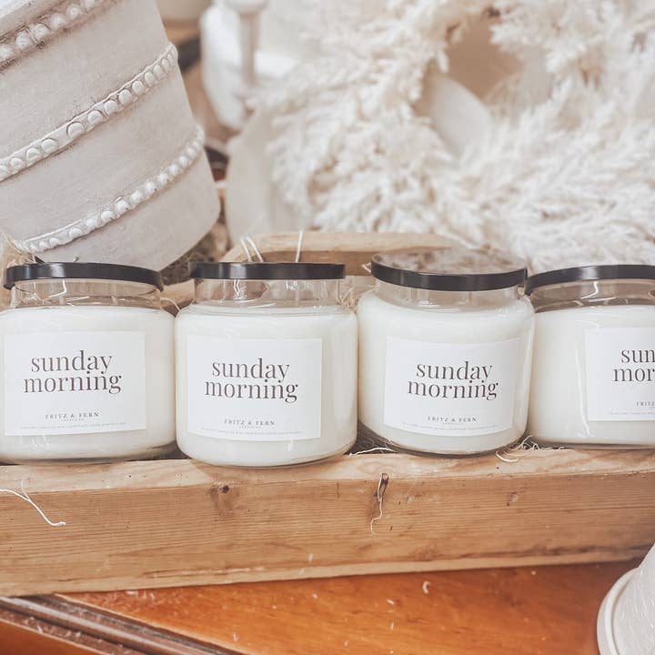 Fritz & Fern Candle Co. - Wholesale Jar/Filled Candle - 18 oz. Sunday Morning Soy Candle