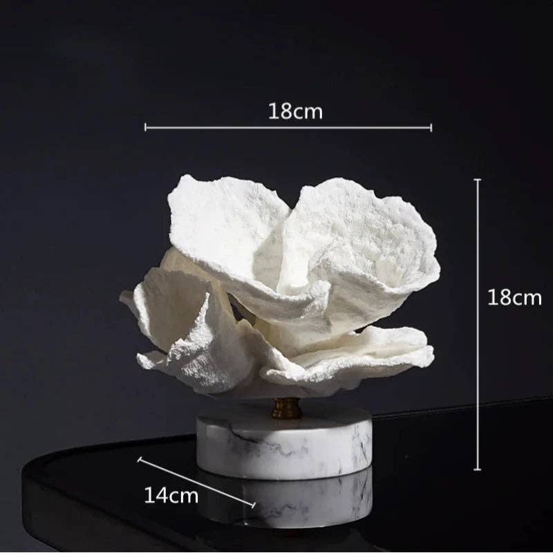 Kiyo Home - Wholesale Decorative Tabletop Object - Coral Coastal Decor | Resin Sculpture | Coastal Artwork1