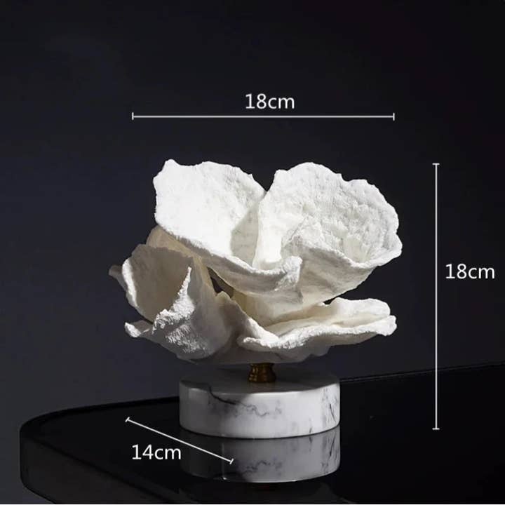 Kiyo Home - Wholesale Decorative Tabletop Object - Coral Coastal Decor | Resin Sculpture | Coastal Artwork1