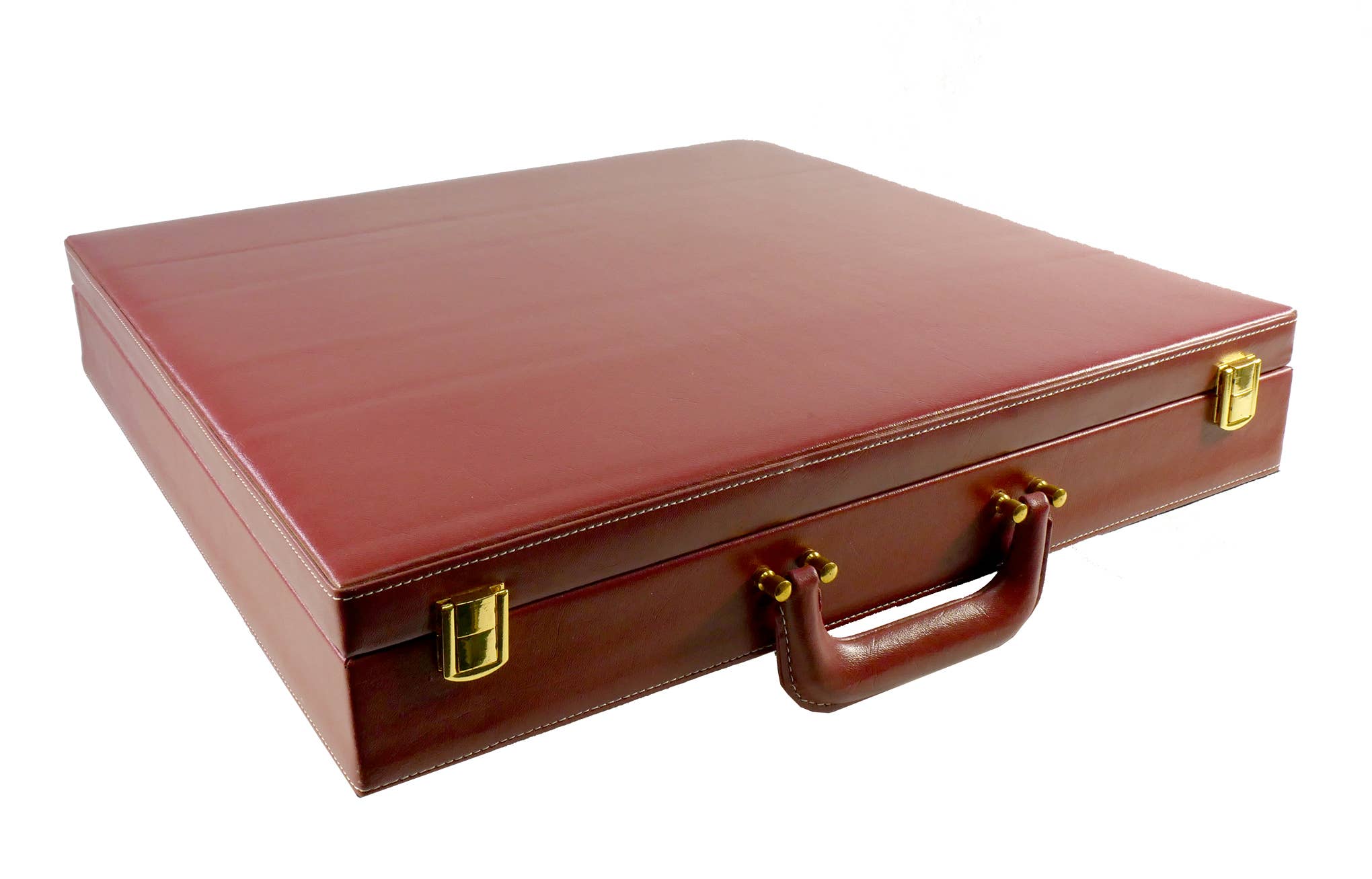 WorldWise Imports - Wholesale Bordspel - Botticino en Rode Onyxbord Schaakset in Synthetische Lederen Doos5