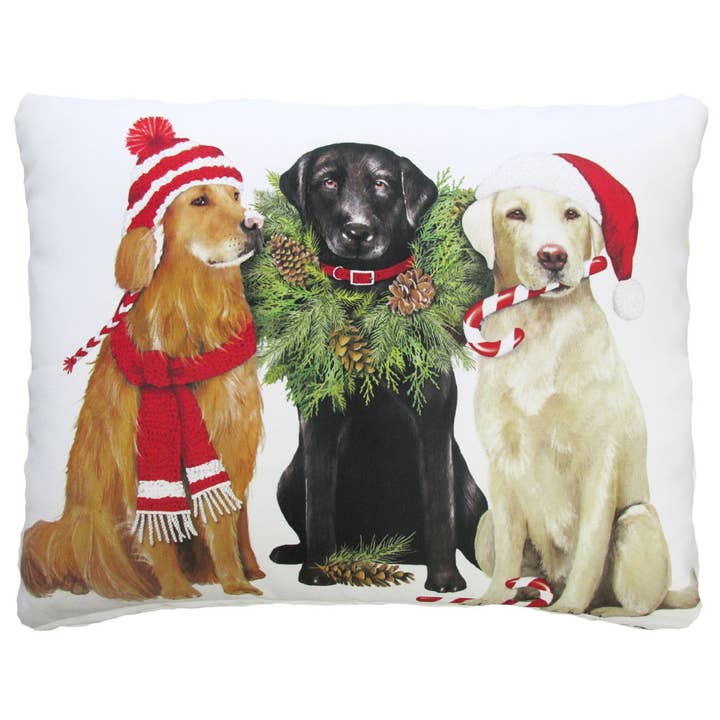 Magnolia Casual - Wholesale Throw/Decorative Pillow - Pillow - Christmas Dog Trio - indoor / outdoor cushion1