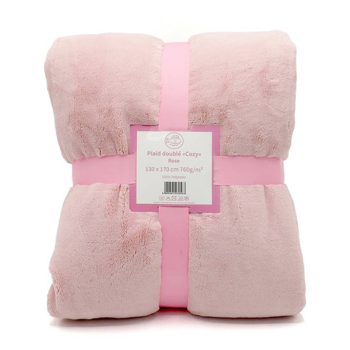 Le comptoir de la plage - Wholesale Throw Blanket - Fleece throw 130x170cm - Cozy pink0