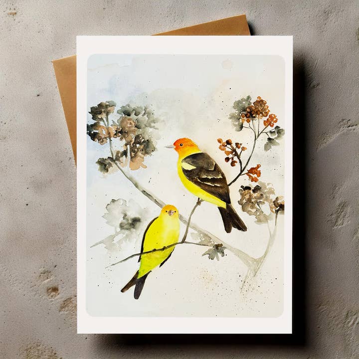 Bird Greeting Card Western Tanager for wholesale by Bonzo