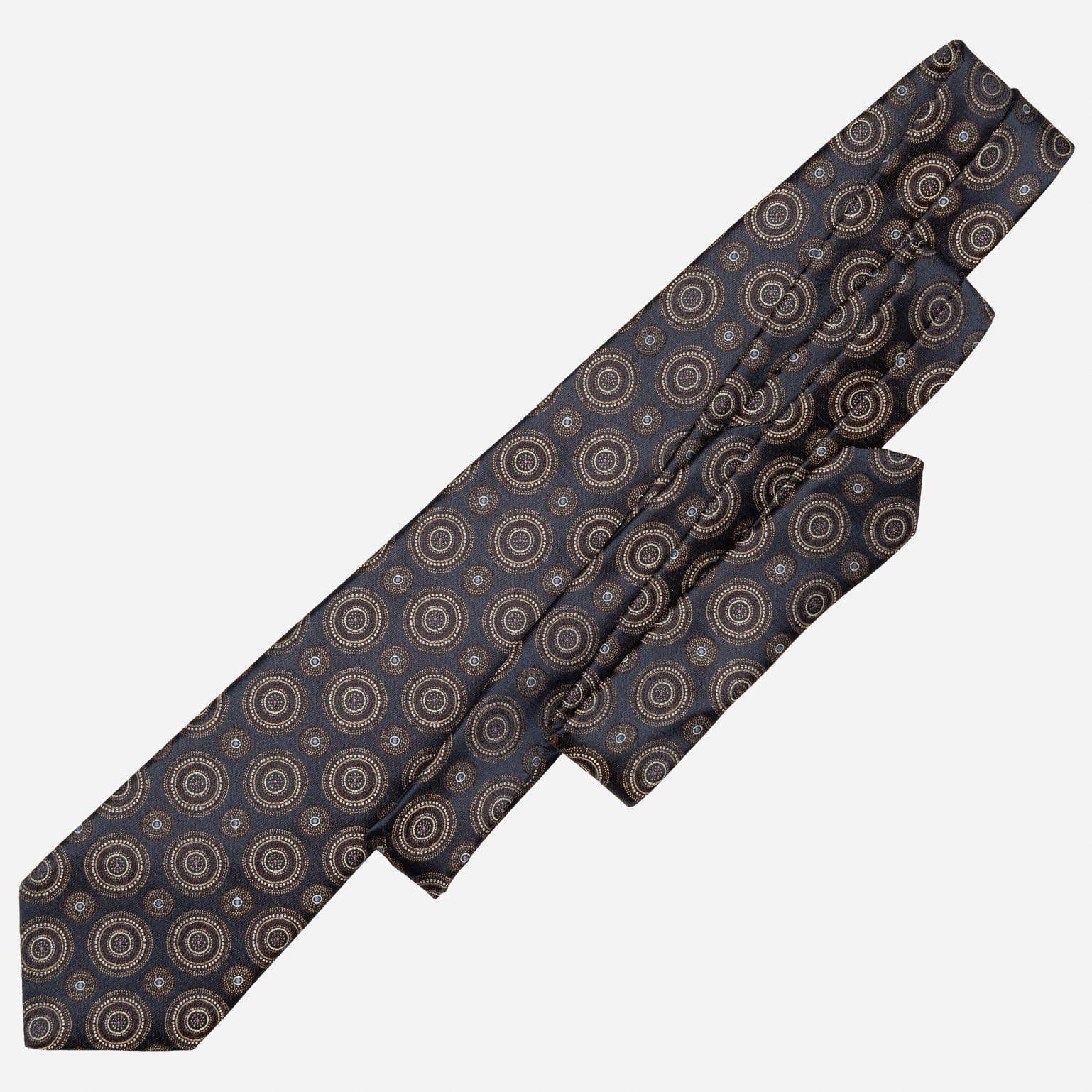 Elizabetta Made in Italy USA – wholesale Necktie – Men’s – Cefalù - Silk Jacquard Tie - Navy and Brown5