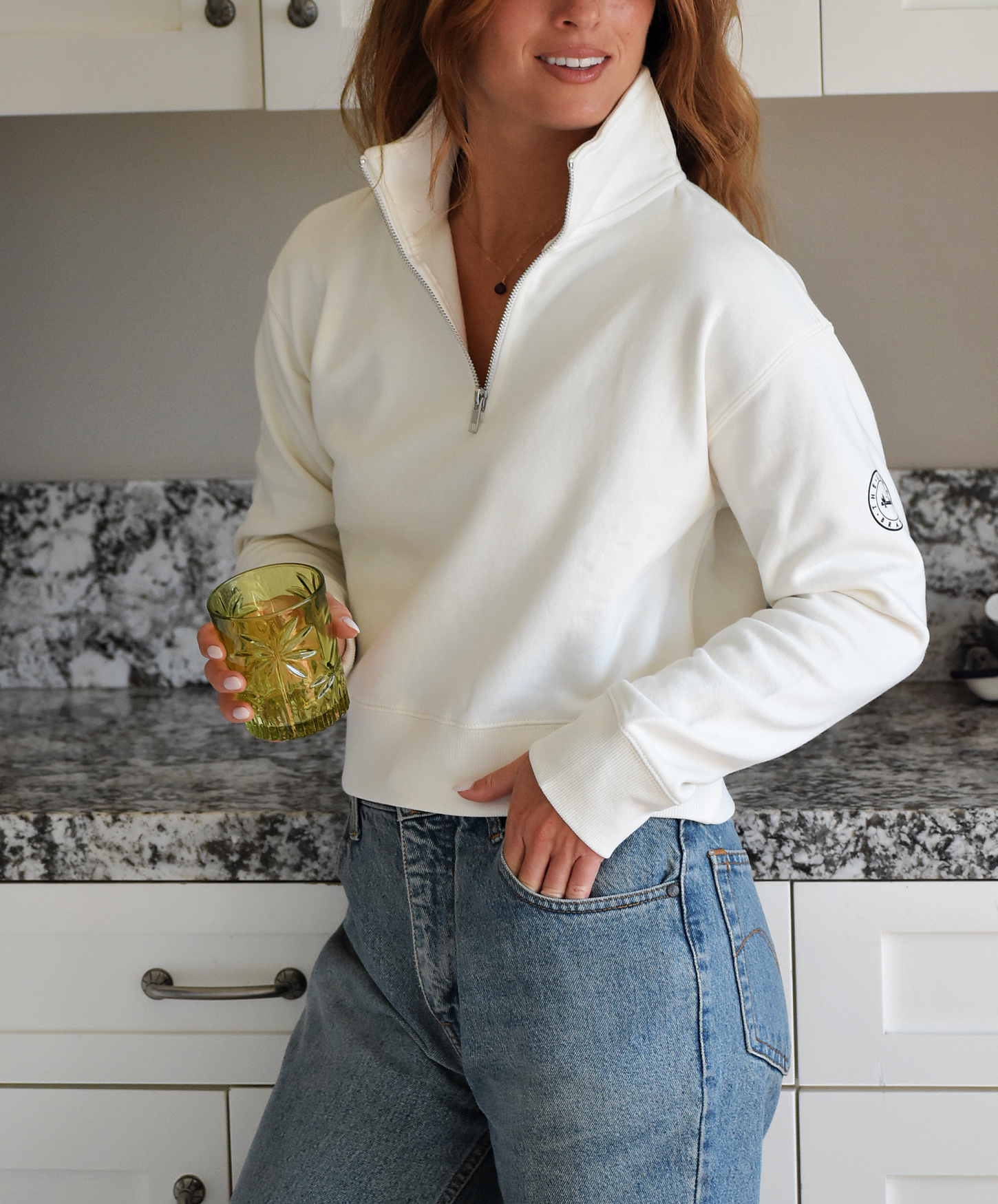 The Lomas Brand - Wholesale Sweatshirt - Women's - Cropped Coastal Half Zip Pullover2