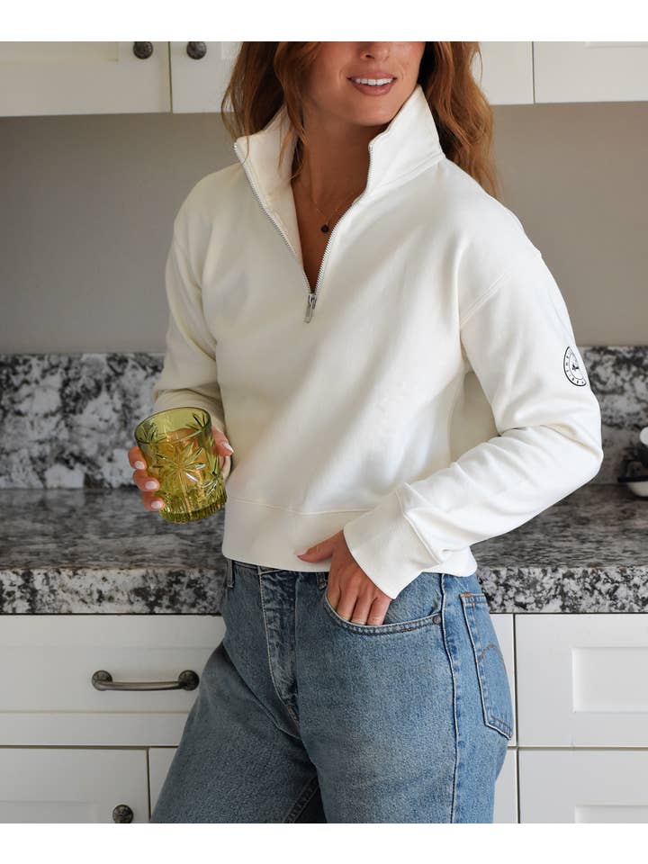 The Lomas Brand - Wholesale Sweatshirt - Women's - Cropped Coastal Half Zip Pullover2