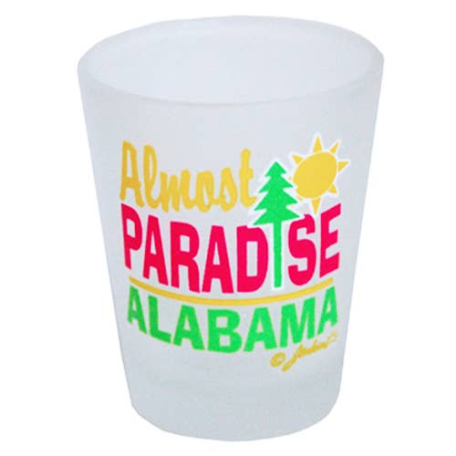 Alabama Shotglass Frosted Almost Paradise for wholesale by Jenkins Enterprises
