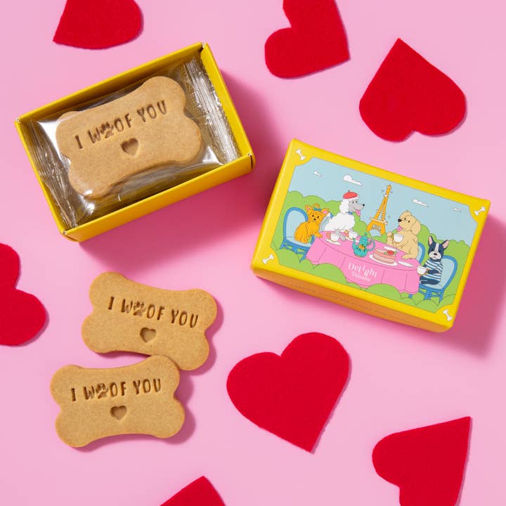 I WOOF YOU Dog Biscuit Box for wholesale by DeLight Patisserie