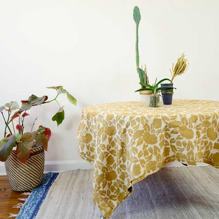 Ichcha – Großhandel Tischdecken – Große Stofftischdecke aus Bio-Baumwolle mit Yan Blockprint