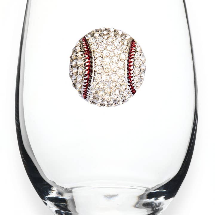 The Queens' Jewels® - Wholesale Wine Glass - Baseball Jeweled Stemless Wine Glass1