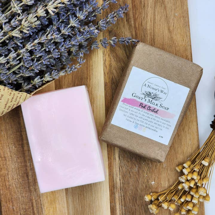Pink Orchid Goat's Milk Soap for wholesale by A Nurse's Way, LLC