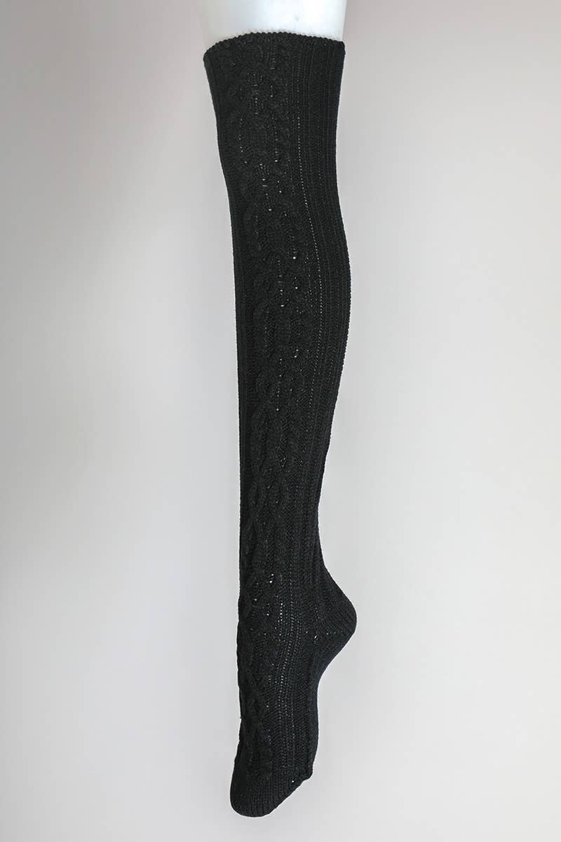 Leto Accessories - Wholesale Socks - Women's - Bold & Cozy Thigh-High Cable Knit Socks for Trendy Winters2