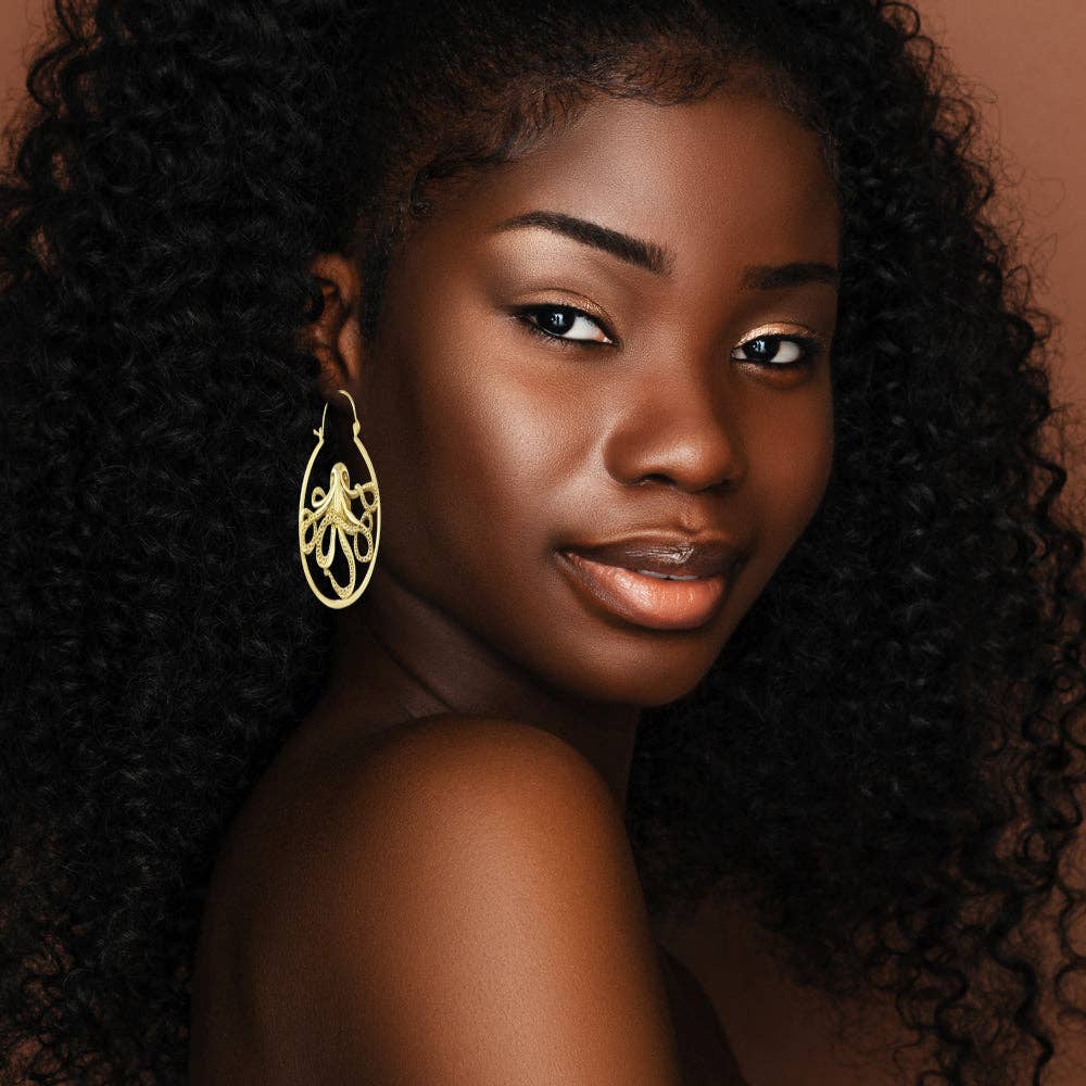 INNERPLANE - Wholesale Oorringen - De Kraken Oceaan Octopus Vergulde Oorbel Hangers0