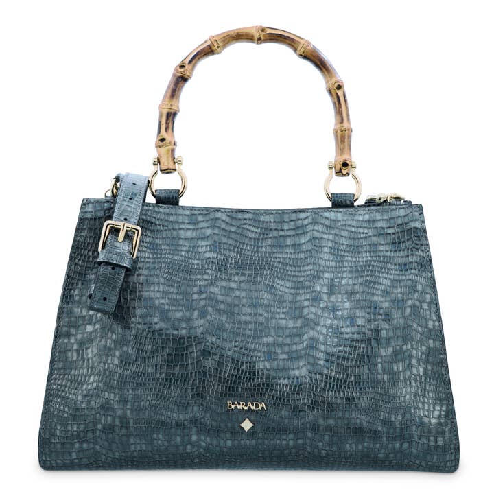 Sac à main en cuir de vachette effet noix de coco mini et coloris Gris pour la vente par BARADA UBRIQUE