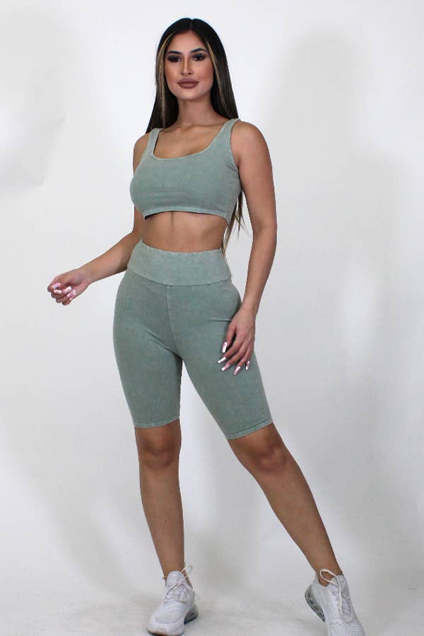 Junie – Großhandel Loungewear-Set – Damen – Mineralgewaschenes Tanktop und Biker Short Set28