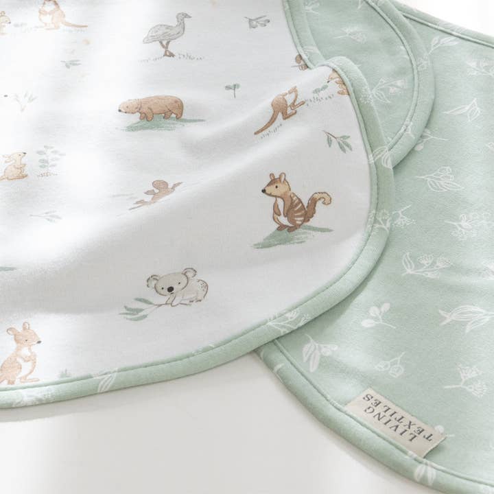 Living Textiles - Wholesale Burp cloth – Baby - 2 Pack Organic Burp Cloths - Australiana3