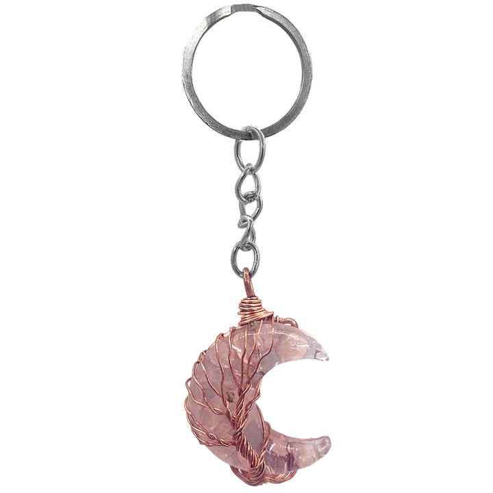 Pichincha - Wholesale Keychain - Women's - Crescent Moon Stone Tree Copper Wire Wrapped Keychain3