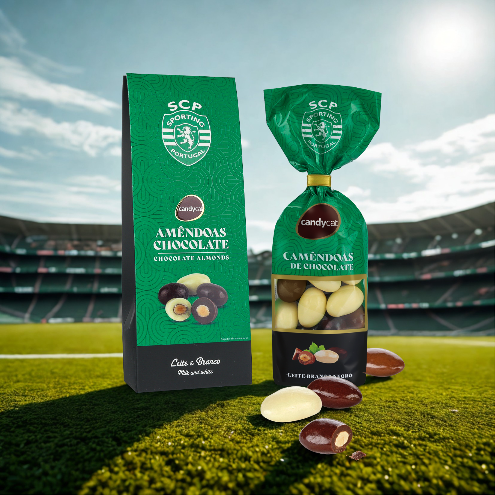 Candycat - Wholesale Chocolate Covered Sweets - Assorted Almond - Sporting Clube Portugal Silver 150g1