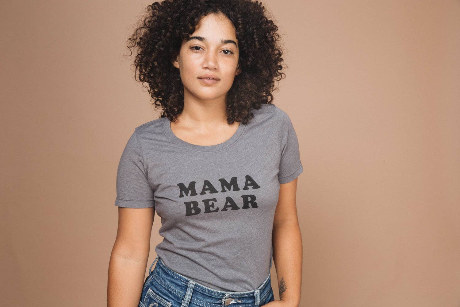 The Bee & The Fox - Wholesale Screen Printed T-Shirt - Women's - Mama Bear (Grey) *SALE* | Graphic T-shirt2