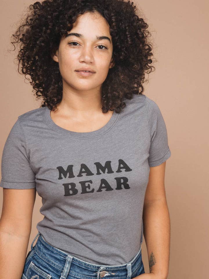 The Bee & The Fox - Wholesale Screen Printed T-Shirt - Women's - Mama Bear (Grey) *SALE* | Graphic T-shirt2