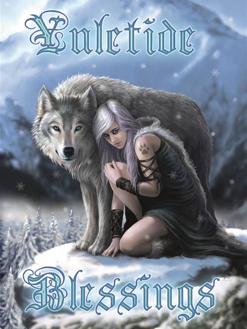 Winter Protector Yuletide Blessing Cards - 6 Pack AN71 Anne Stokes for wholesale by Starlinks Gifts