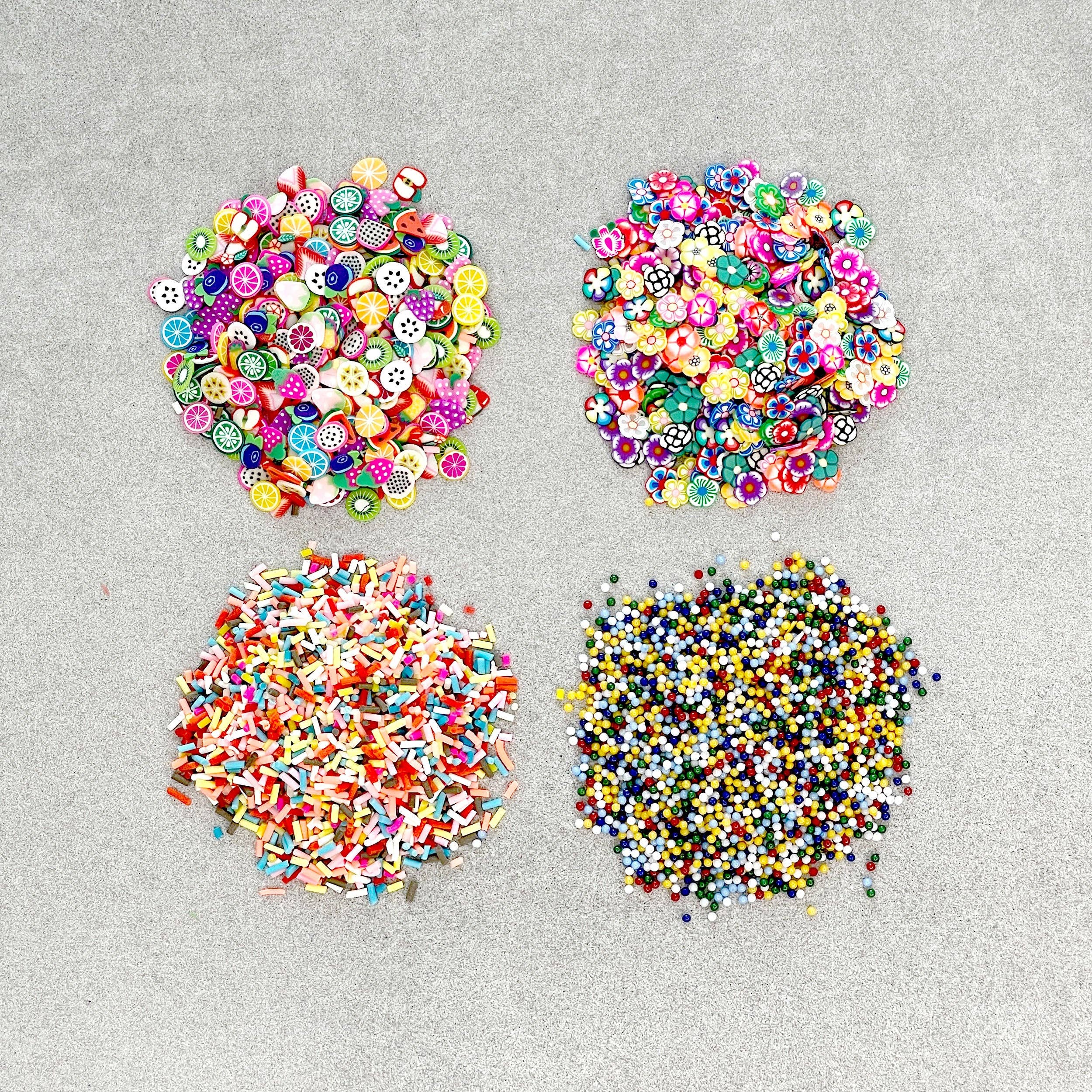 Jewelry Made by Me - Wholesale DIY Craft Kit - Fruit, Flowers, and Sprinkles Polymer Clay Resin Craft Inclusions